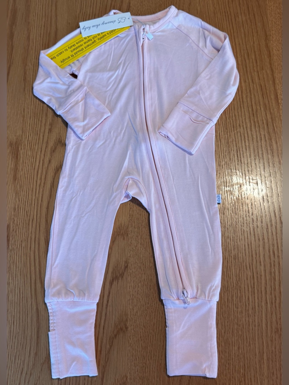 Dreamy Skies Baby Pink Bamboo Convertible Sleeper Pajamas 6-12M NWT